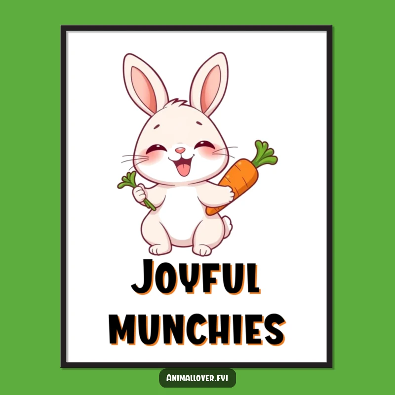 Funny Joyful Rabbit Poster: Brighten Your Walls with This Hilarious Bunny Artwork!