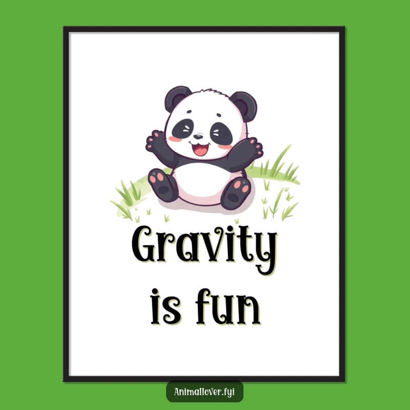 Funny Panda Cub Rolling Poster: Add Hilarious Joyful Wall Art