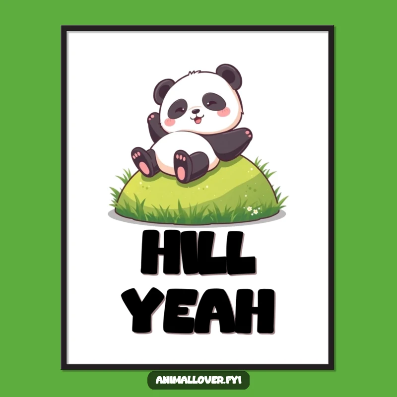 Funny Panda Rolling Poster: Whimsical Wall Art Gift