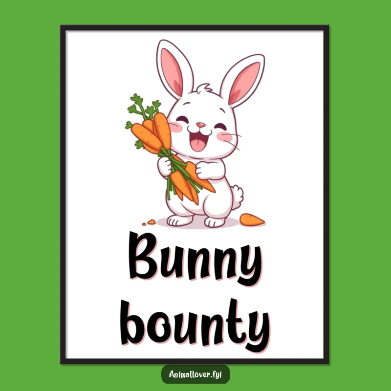 Funny Rabbit Carrot Treasure Poster - Whimsical Wall Art for Laughs