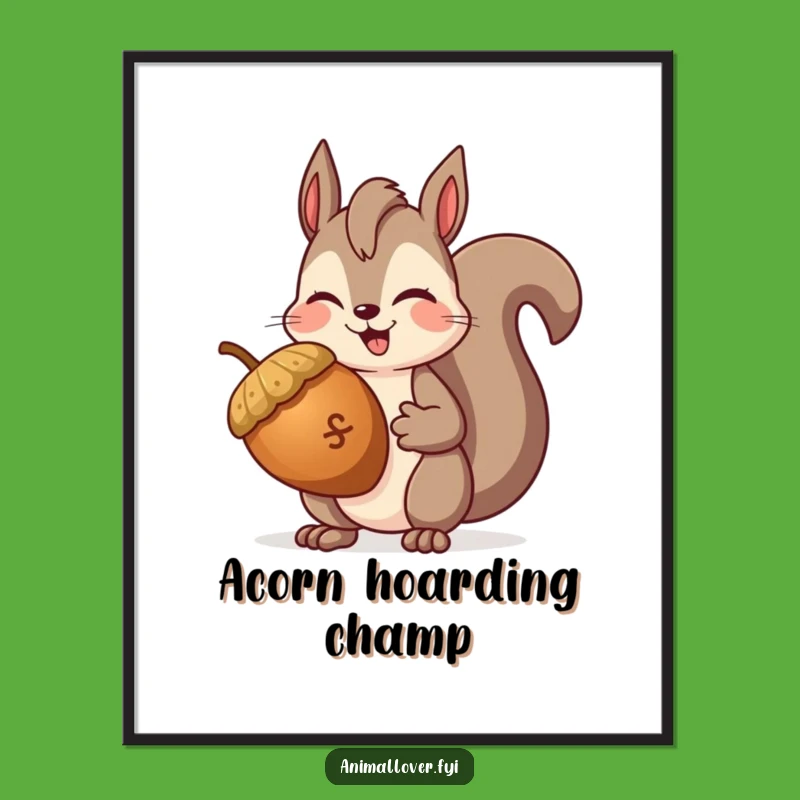 Funny Squirrel Winking Poster: Adorn Your Walls with Hilarious Woodland Art
