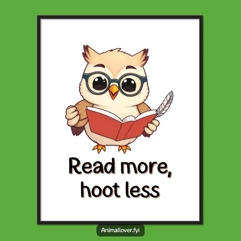 Funny Wise Owl Poster - Add Intellectual Charm and Humor to Your Space