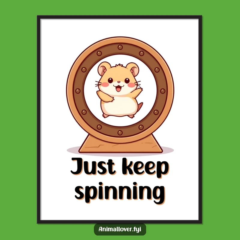 Funny Hamster Wheel Poster: Wall Art, The Perfect Funny Gift for Home Decor!