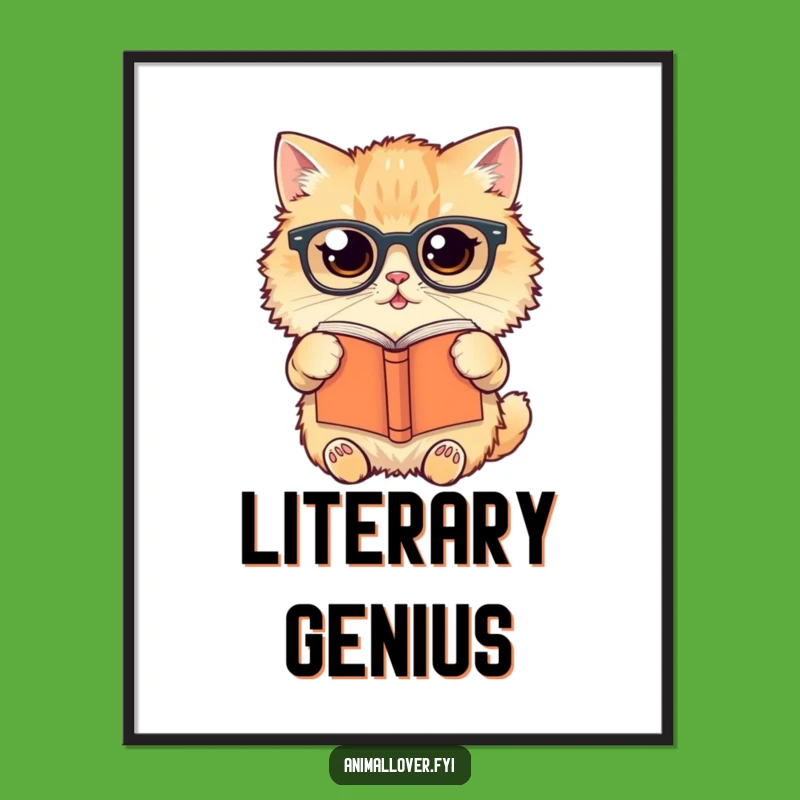 Funny Cat Reading Poster: Add Intellectual Whimsy to Your Walls