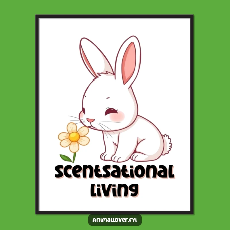 Funny Rabbit Garden Poster: Whimsical Wall Art for Animal Lovers