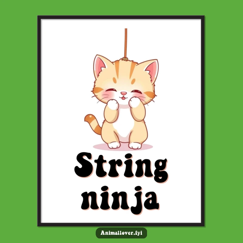 Adorable Funny Kitten String Poster: Decorate with Playful Feline Charm!