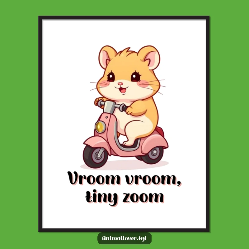 Funny Hamster Scooter Poster - Hilarious Wall Art Gift!