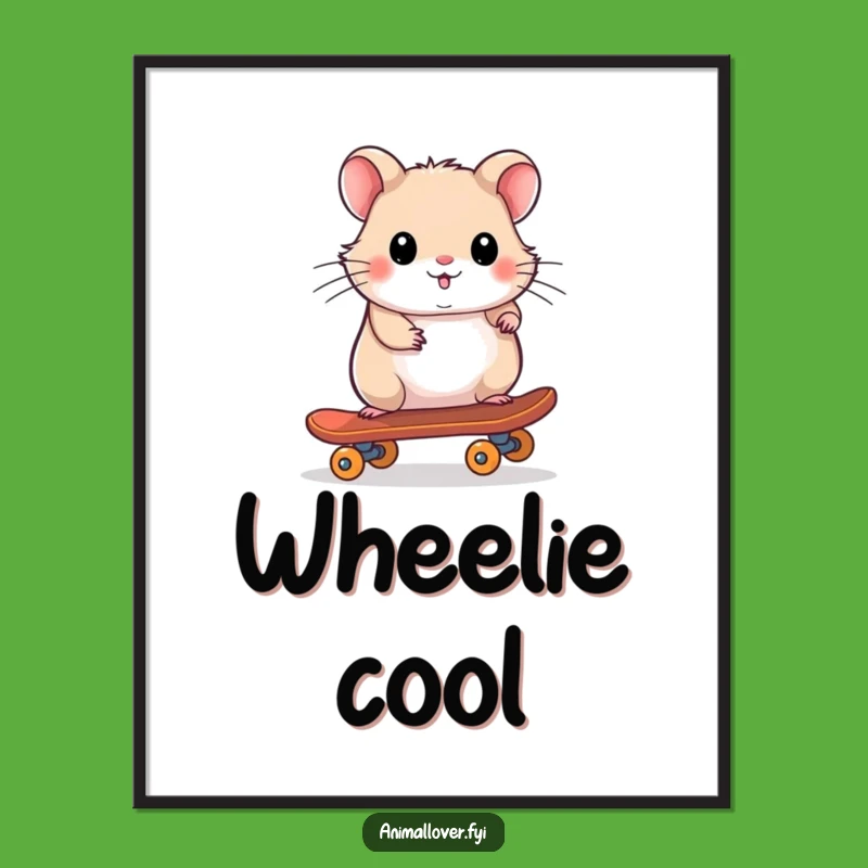 Funny Hamster Skateboarder Poster: Deck Out Your Walls with This Hilarious Rodent Art!