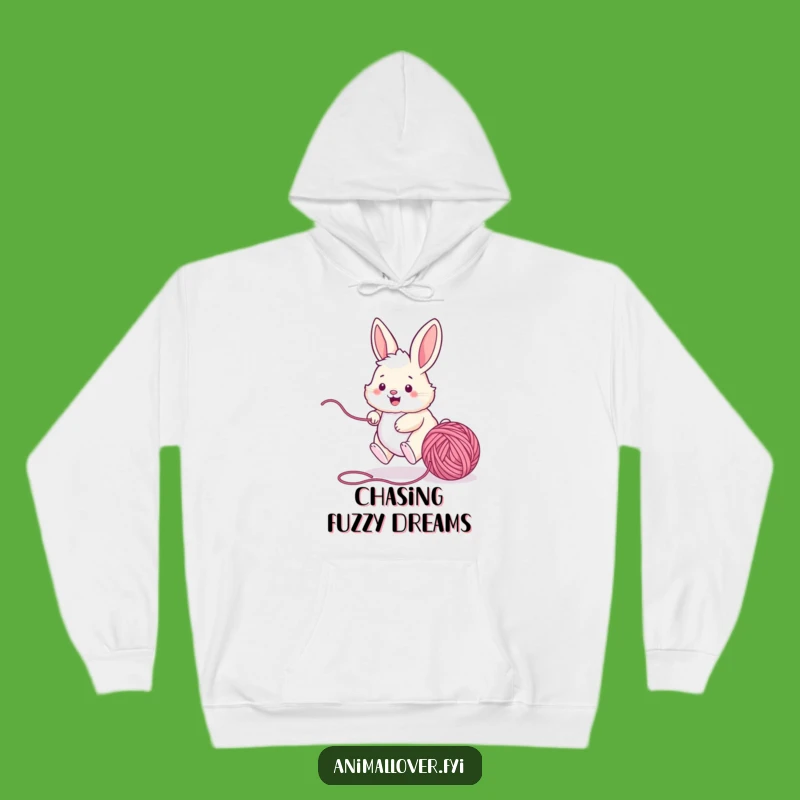 Funny Bunny Playtime Hoodie - Cozy Yarn Chase Sweatshirt, Perfect Funny Gift