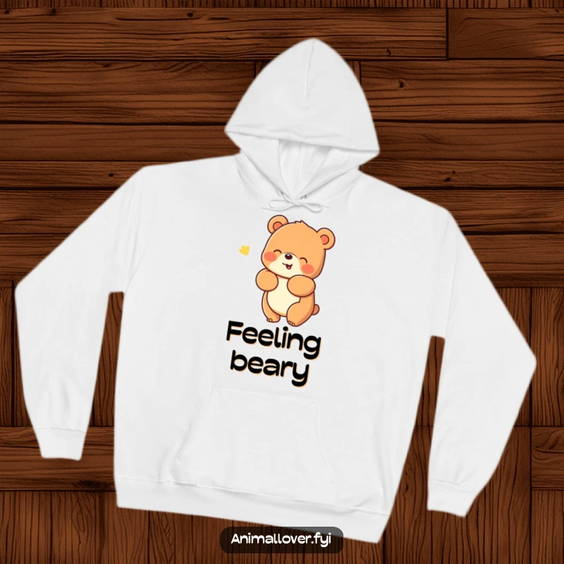 Funny Hoodie: A cheerful bear giving a warm, friendly hug, exuding comfort and happiness.