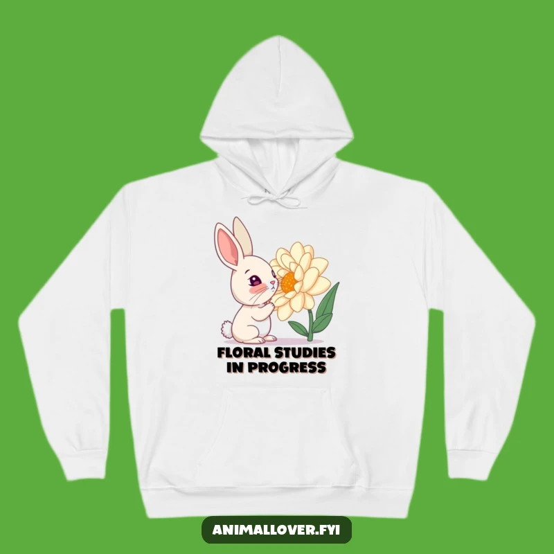 Funny Curious Rabbit Flower Hoodie: Cozy Up with the Wonders of Nature and Hilarious Charm