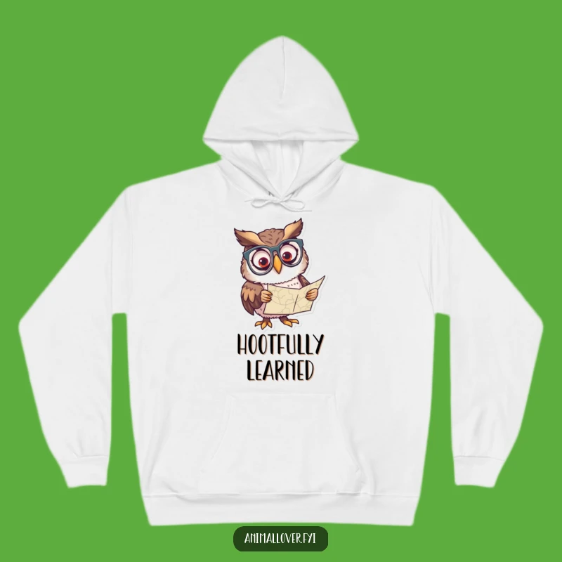 Funny Owl Spectacles Hoodie: Cozy Curious Scholar Gift, Warm & Funny