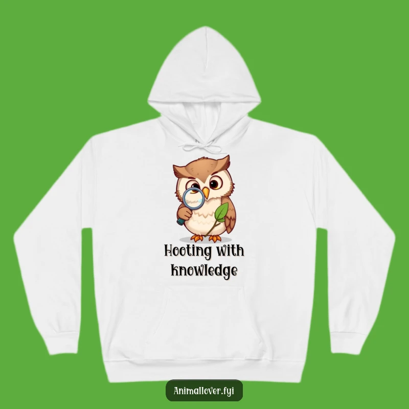 Funny Owl Scholar Hoodie - Cozy Magnifying Glass Sweatshirt, Perfect Funny Gift