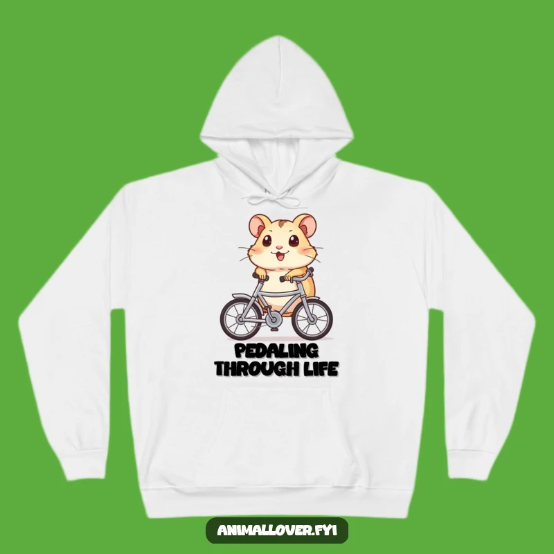 Funny Hamster Bicycle Hoodie: Cozy & Hilarious Pet Adventure Wear Gift
