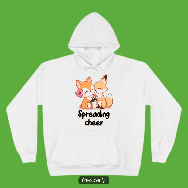 Funny Kind Fox Flower Hoodie: Stay Cozy and Kind with This Adorable Animal Sweatshirt!