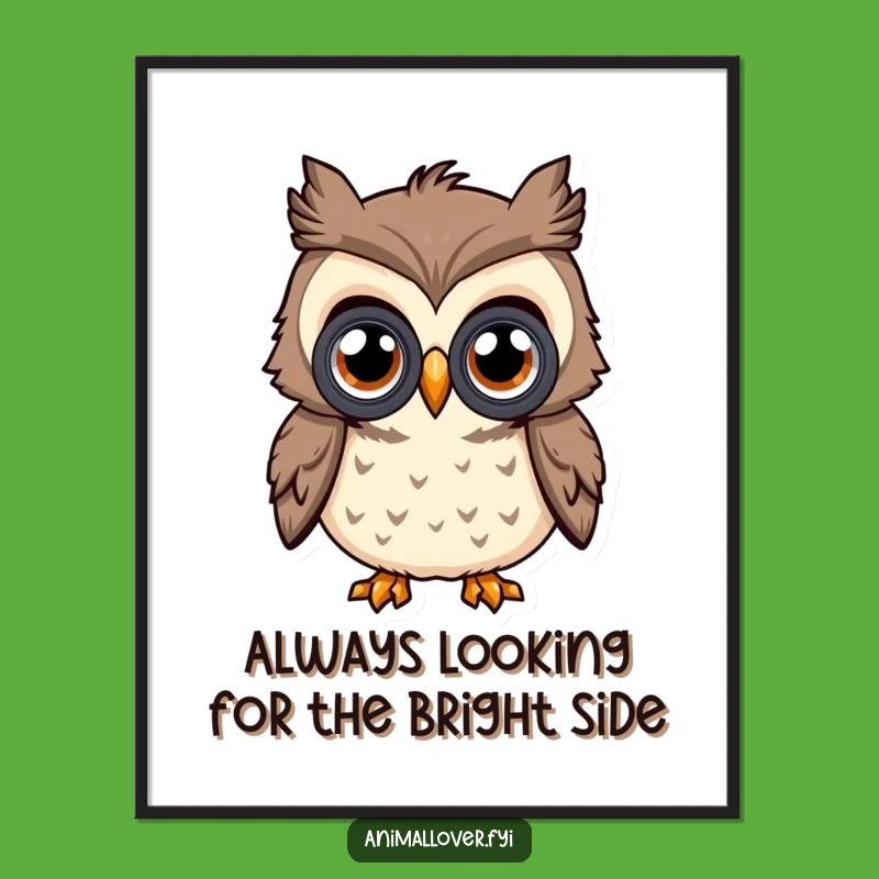 Free Printable Wall Art: Curious Owl Binoculars for Whimsical Decor