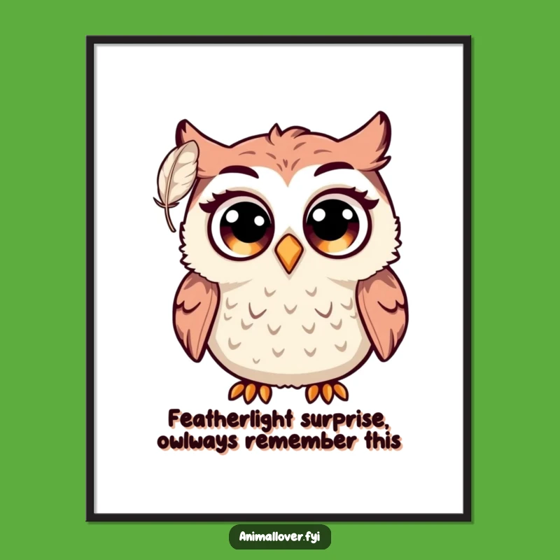 Funny Free Printable Wall Art: Startled Feather Owl Humorous Owl Downloadable Gift