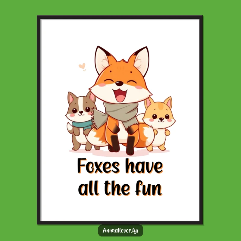 Free Printable Wall Art: Funny Fox Parade Leader, Hilarious Downloadable Decor for Any Room