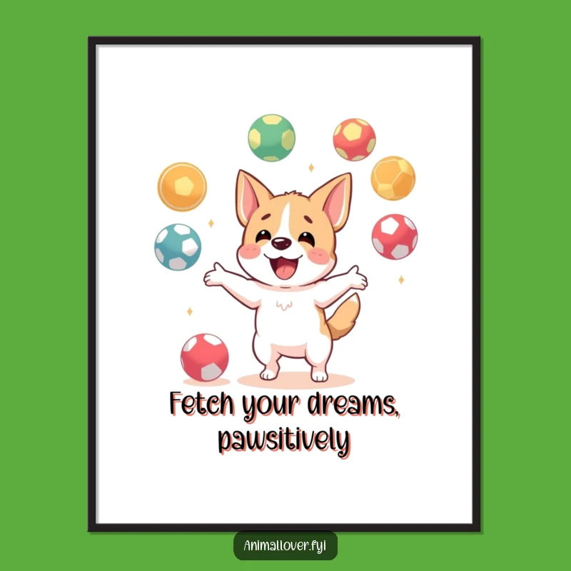 Free Printable Dog Wall Art: Juggling Humorous Downloadable Decor