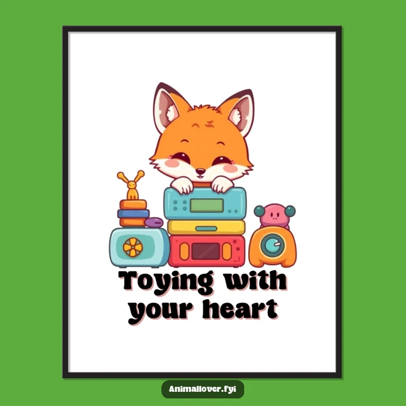 Free Printable Fox Wall Art: Cute Toy Peek-a-Boo Funny Downloadable Art