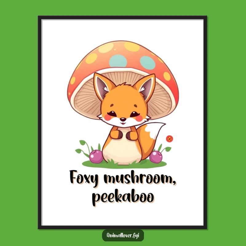 Free Printable Wall Art: Fox Mushroom Hideaway - Enchanting Downloadable Decor