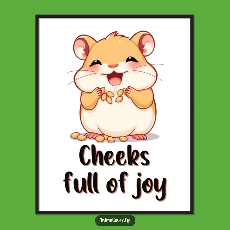 Free Printable Wall Art: Hamster Cheeks Full, Humorous Downloadable Decor