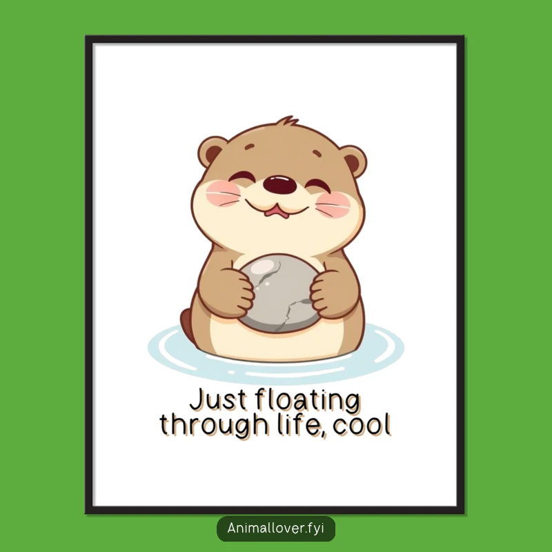 Funny Free Printable Wall Art: Otter's Serene Moment, a charming downloadable art for peaceful decor!