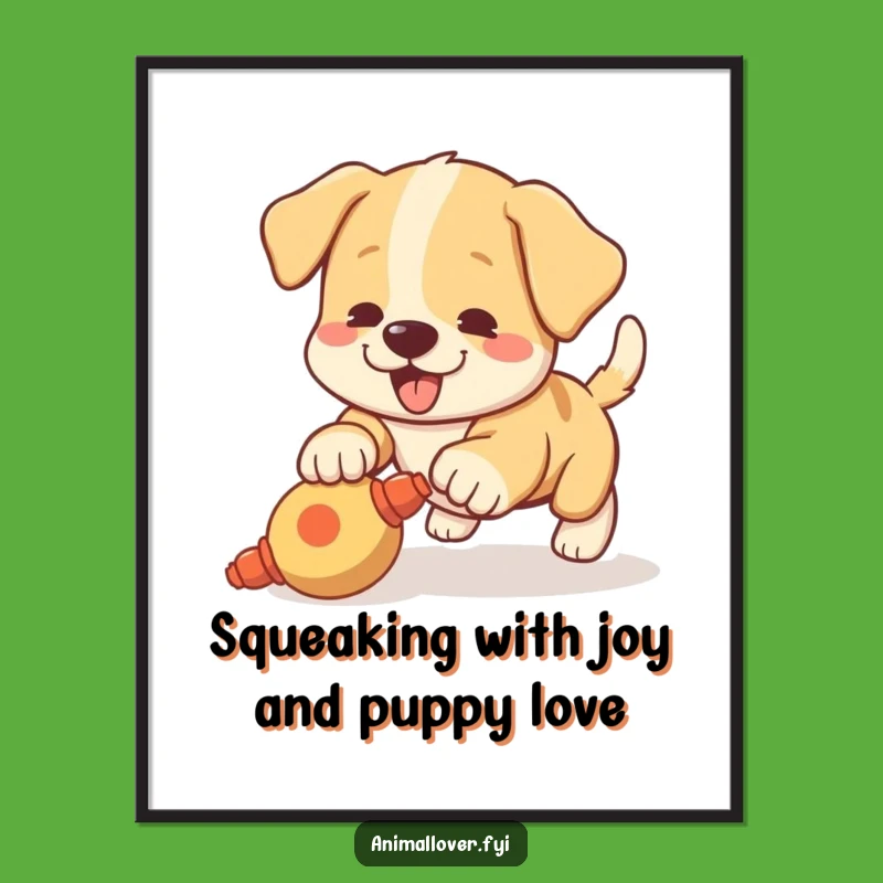 Funny Free Printable Wall Art: Puppy Pounce, Playful Downloadable Decor