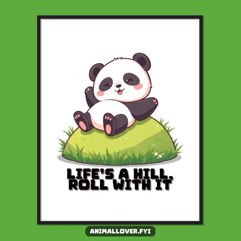 Free Printable Panda Wall Art: Hilarious Rolling Humor Downloadable Art Decor