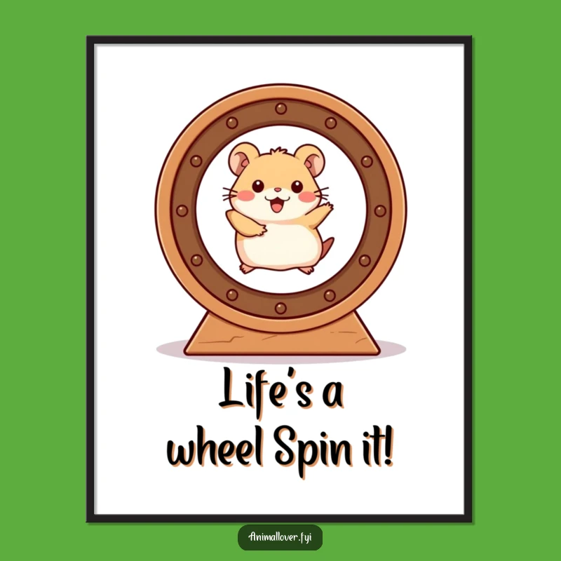 Funny Free Printable Wall Art: Hamster Wheel Runner, Humorous Downloadable Decor