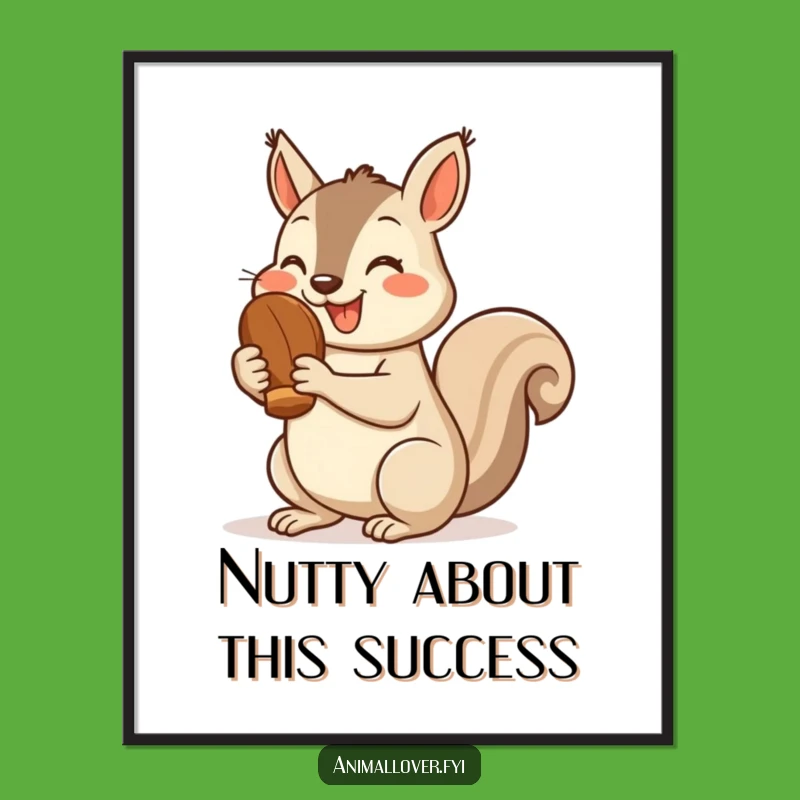 Cheerful Squirrel Art: Free Printable Wall Decor, Fun Downloadable Gift