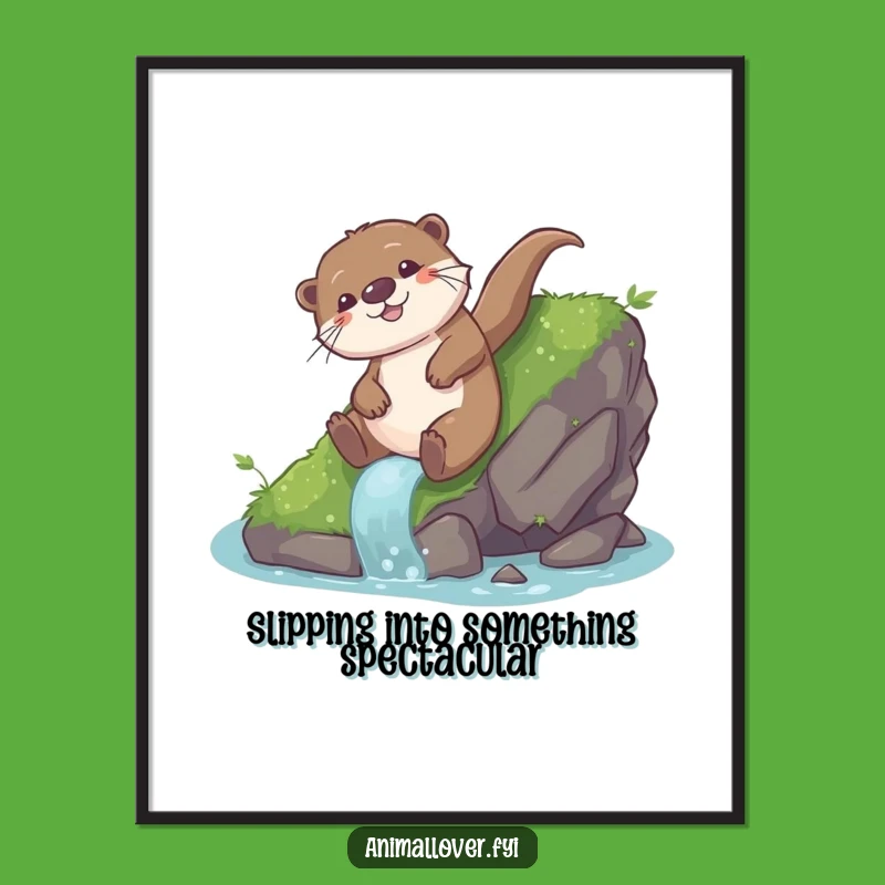Playful Otter Art: Free Printable Wall Decor, Whimsical Downloadable Gift