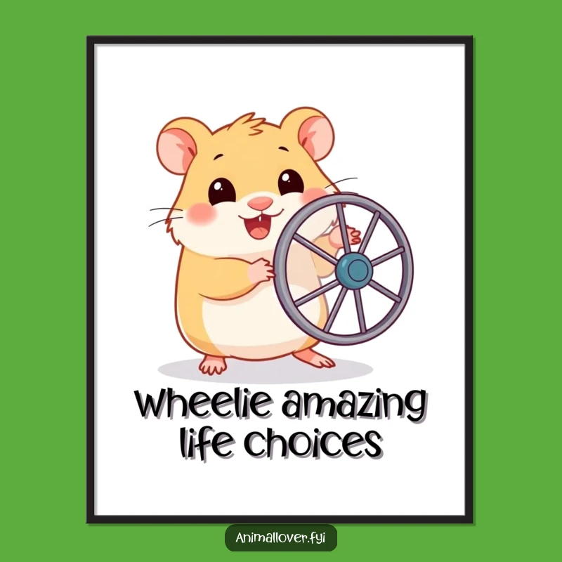 Free Printable Wall Art: Funny Hamster Sprinting - Downloadable Decor Gift!