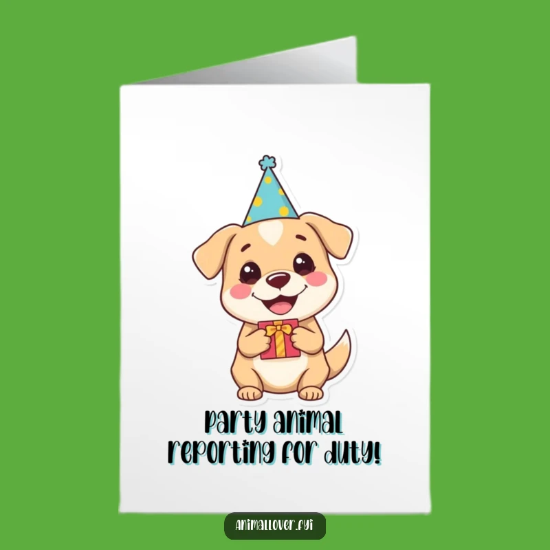 Free Printable Birthday Card: Funny Dog with Gift, Your Perfect Downloadable Dog Lover Gift!