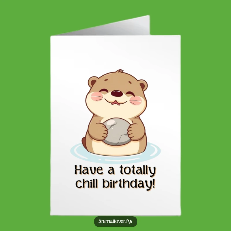 Free Printable Birthday Card: Otter Zen, a funny downloadable gift for a chill celebration!