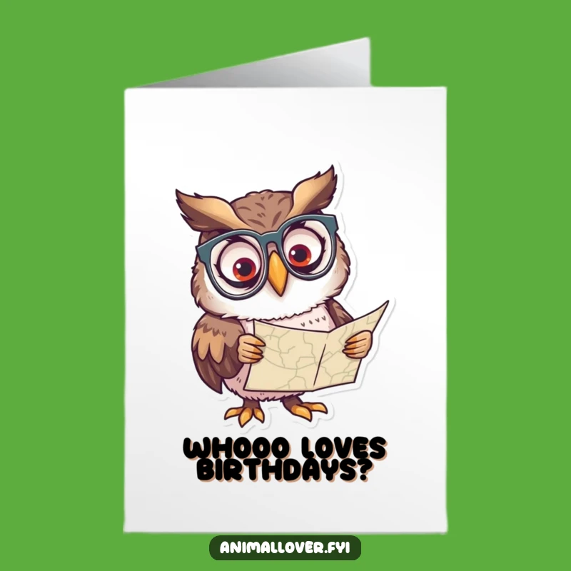 Free Printable Birthday Card: Wise Owl Map Quest, Funny Downloadable Gift