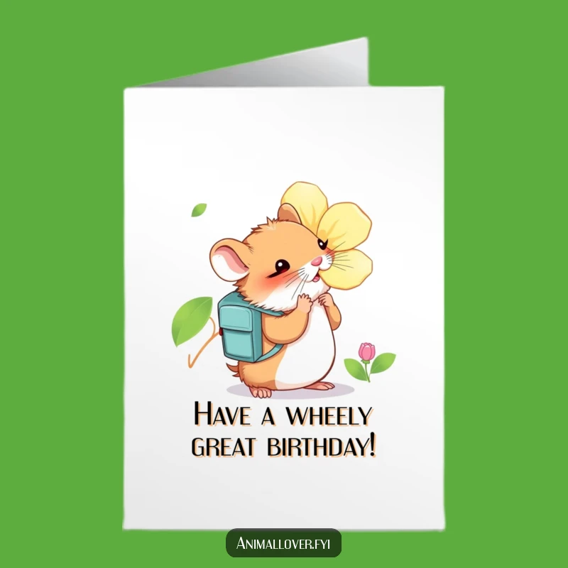 Free Printable Hamster Birthday Card: Curious Explorer Funny Downloadable Gift