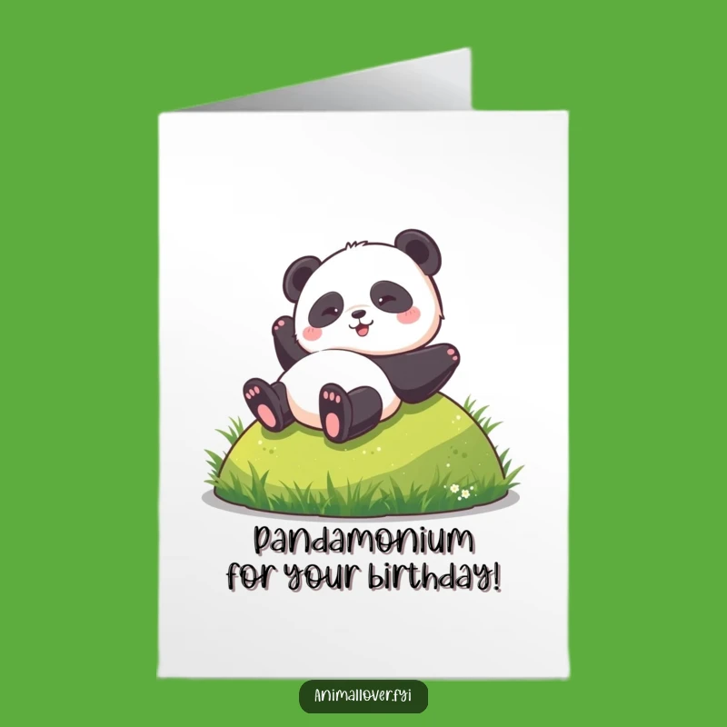 Free Printable Panda Birthday Card: Hilarious Rolling Panda Fun Downloadable Gift