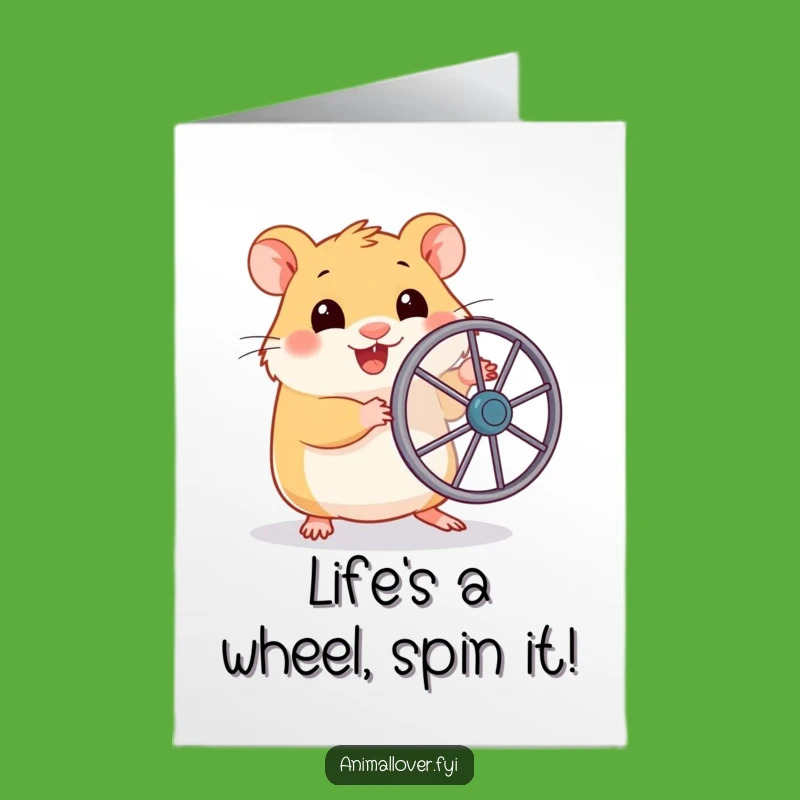 Free Printable Birthday Card: Funny Hamster Ready To Run - Downloadable Gift!
