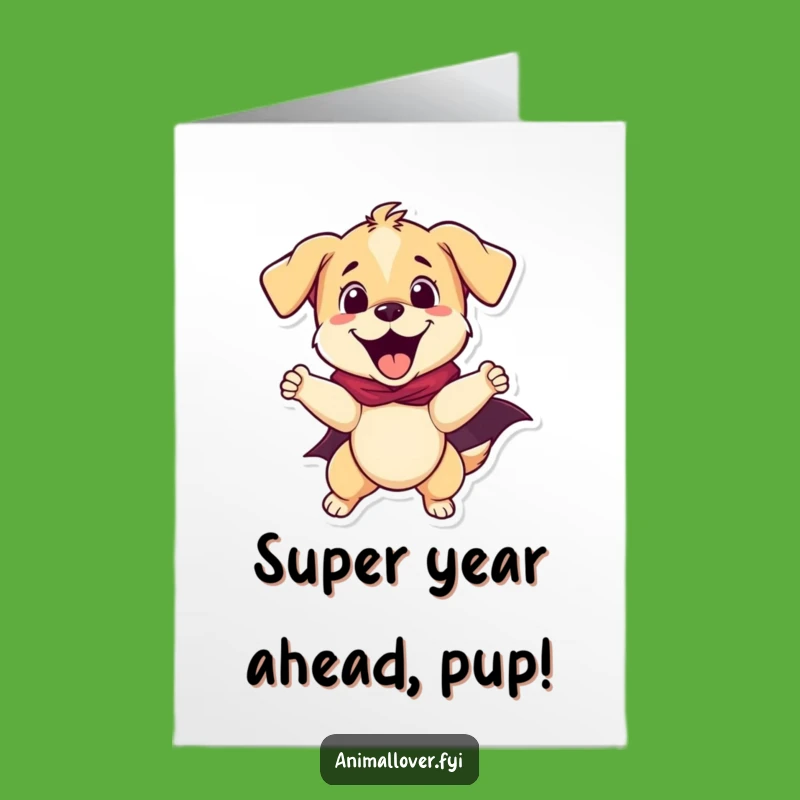 Free Printable Birthday Card: Superhero Puppy, Funny Downloadable Gift