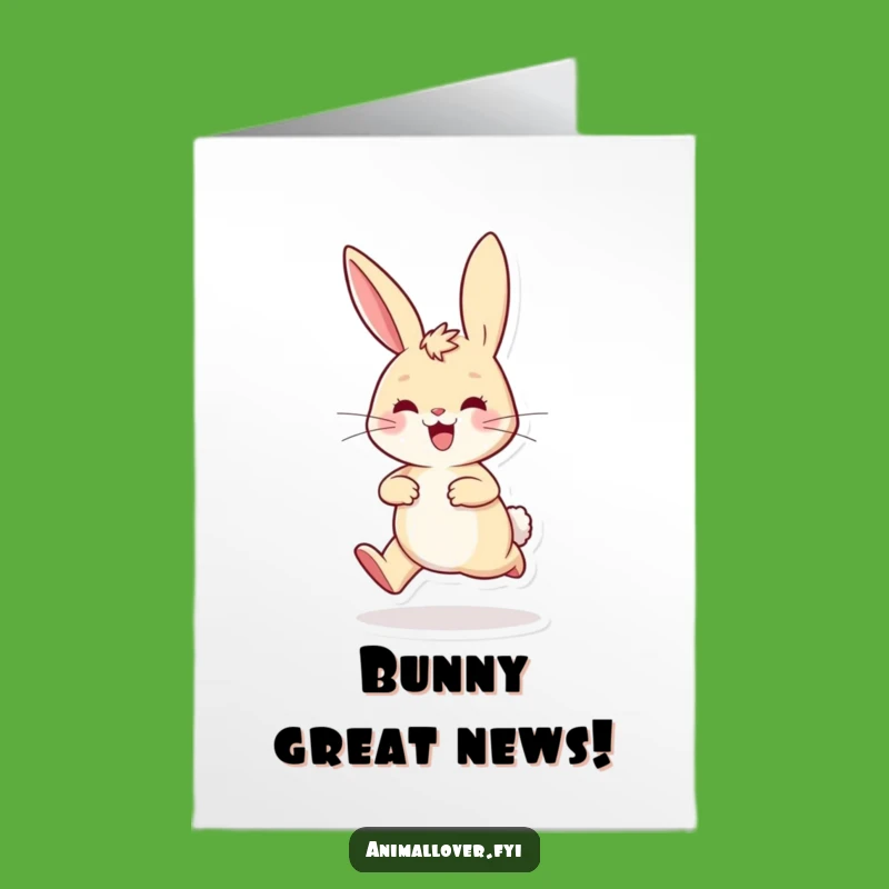 Free Printable Congratulations Card: Playful Rabbit Hopping, Fun Downloadable Celebration