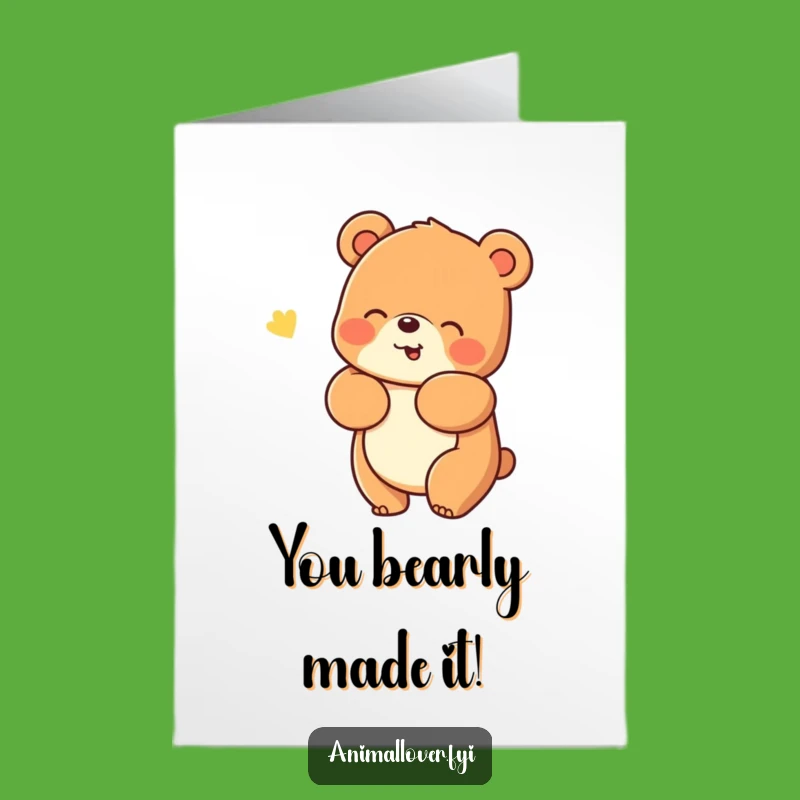 Free Printable Congrats Card: Bear Hug Funny Downloadable Greeting