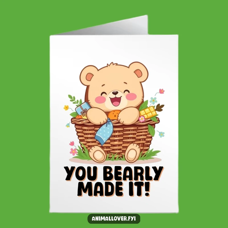 Free Printable Congrats Card: Bear Hugs & Treats, Happy Downloadable Celebration