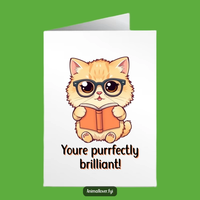 Free Printable Congrats Card: Funny Upside-Down Cat for Smart Achievements Downloadable Gift