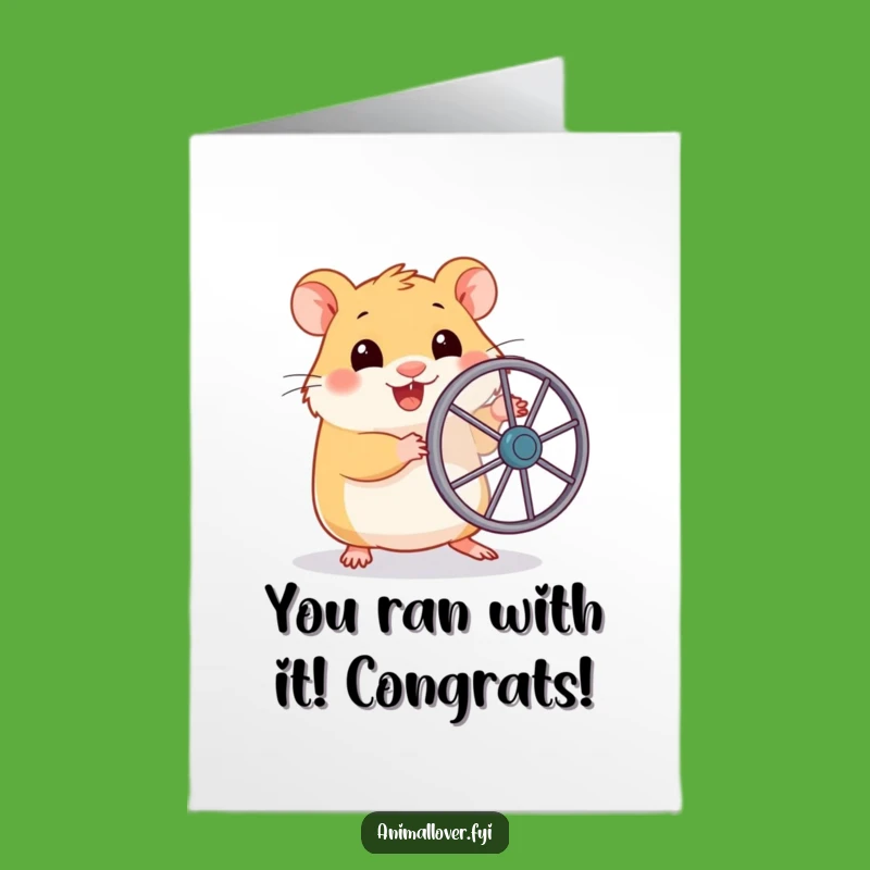 Free Printable Congrats Card: Hamster's Ready To Run Success! - Downloadable Gift!