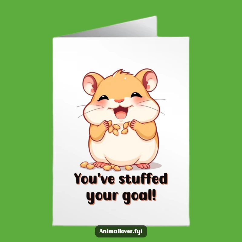 Free Printable Congratulations Card: Hamster Cheeks Full, Funny Downloadable Celebration