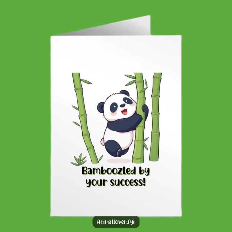 Free Printable Congratulations Card: Panda's Big Win, a funny downloadable gift for reaching goals!