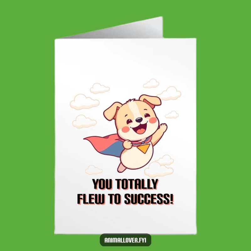 Free Printable Dog Congratulations Card: Heroic Pup Soaring Downloadable Greeting
