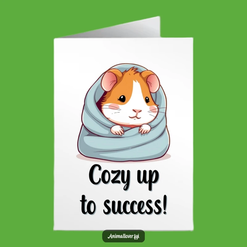 Free Printable Guinea Pig Congrats Card: Cozy Achievement Snuggle Downloadable