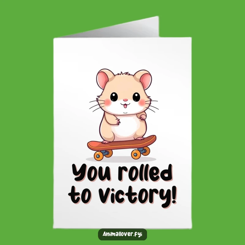 Free Printable Hamster Congratulations Card: Rad Skater Success Downloadable